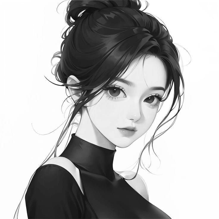 Avtar trắng đen nữ đẹp